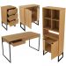 Conjunto Para Escritorio 4 Peças Office Tubular Amendoa Preto Tecno Mobili