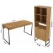 Conjunto Para Escritorio 4 Peças Office Tubular Amendoa Preto Tecno Mobili