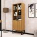 Conjunto Para Escritorio 4 Peças Office Tubular Amendoa Preto Tecno Mobili