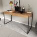 Conjunto Para Escritorio 4 Peças Office Tubular Amendoa Preto Tecno Mobili