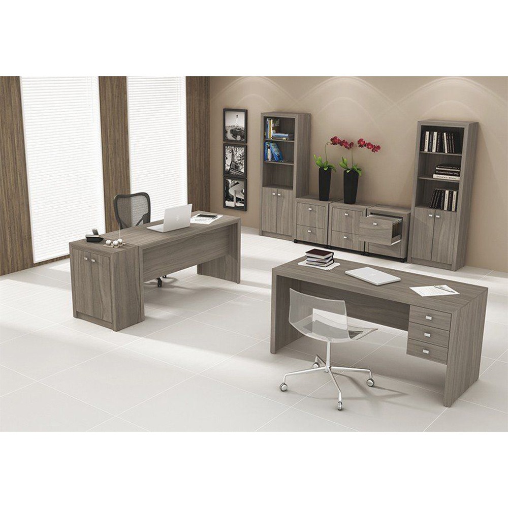 Conjunto para Home Office com 08 Peças Carvalho - Tecno Mobili