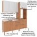 Cozinha Modulada 4 Pecas 200 cm Freijo Branco Marmore Branco Tecno Mobili