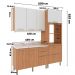 Cozinha Modulada 4 Pecas 200 cm Freijo Branco Marmore Branco Tecno Mobili