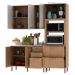 Cozinha Modulada 4 Pecas 200 cm Freijo Branco Marmore Branco Tecno Mobili