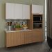 Cozinha Modulada 4 Pecas 200 cm Freijo Branco Marmore Branco Tecno Mobili