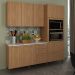 Cozinha Modulada 4 Pecas 200 cm Freijo Marmore Branco Tecno Mobili