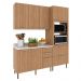 Cozinha Modulada 4 Pecas 200 cm Freijo Marmore Branco Tecno Mobili