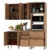 Cozinha Modulada 4 Pecas 200 cm Freijo Marmore Branco Tecno Mobili