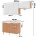 Cozinha Modulada 4 Pecas 200 cm MDP Freijo Branco Marmore Branco Tecno Mobili