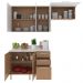 Cozinha Modulada 4 Pecas 200 cm MDP Freijo Branco Marmore Branco Tecno Mobili
