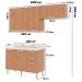 Cozinha Modulada 4 Pecas 200 cm MDP Freijo Marmore Branco Tecno Mobili