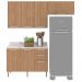 Cozinha Modulada 4 Pecas 200 cm MDP Freijo Marmore Branco Tecno Mobili