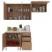 Cozinha Modulada 4 Pecas 200 cm MDP Freijo Marmore Branco Tecno Mobili