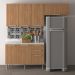 Cozinha Modulada 4 Pecas 200 cm MDP Freijo Marmore Branco Tecno Mobili