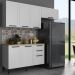 Cozinha Modulada 4 Pecas MDF 200cm Tecno Mobili Branco Carvalho Tecno Mobili