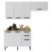 Cozinha Modulada 4 Pecas MDF 200cm Tecno Mobili Branco Carvalho Tecno Mobili