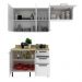 Cozinha Modulada 4 Pecas MDF 200cm Tecno Mobili Branco Carvalho Tecno Mobili