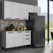 Cozinha Modulada 4 Pecas MDF 200cm Tecno Mobili Branco Carvalho Tecno Mobili