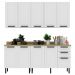 Cozinha Modulada 6 Pecas 190 cm MDF Branco Carvalho Tecno Mobili