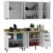 Cozinha Modulada 6 Pecas 190 cm MDF Branco Carvalho Tecno Mobili