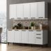 Cozinha Modulada 6 Pecas 190 cm MDF Branco Carvalho Tecno Mobili