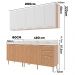 Cozinha Modulada 6 Pecas 200 cm MDP Freijo Branco Marmore Branco Tecno Mobili
