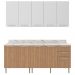 Cozinha Modulada 6 Pecas 200 cm MDP Freijo Branco Marmore Branco Tecno Mobili