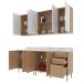 Cozinha Modulada 6 Pecas 200 cm MDP Freijo Branco Marmore Branco Tecno Mobili