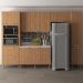 Cozinha Modulada 6 Pecas 320 cm MDP Freijo Marmore Branco Tecno Mobili