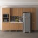 Cozinha Modulada 6 Pecas 320 cm MDP Freijo Marmore Branco Tecno Mobili