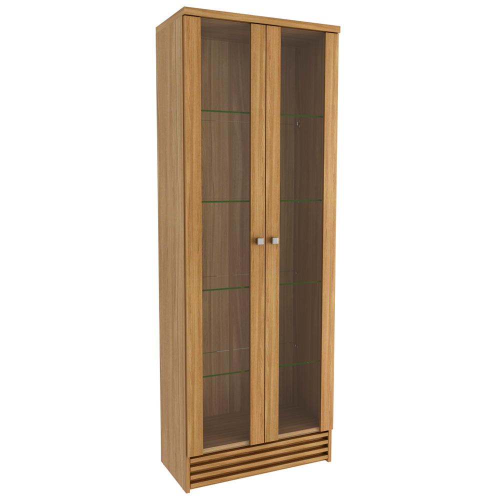 Cristaleira 2 Portas E 5 Prateleiras De Vidro CR6002 Natural Tecno Mobili