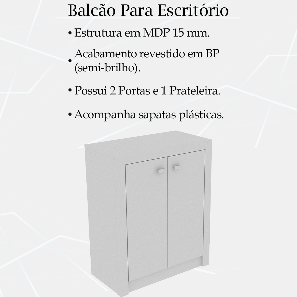 Escrivaninha Armario E Balcao Para Escritorio Branco ME41X69X03X10 Tecno Mobili