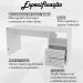 Escrivaninha Estante e Gaveteiro Para Escritorio MEX74X50X75 Branco Tecno Mobili