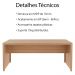 Escrivaninha Mesa Escritorio 180 cm ME4185 Amendoa Tecno Mobili