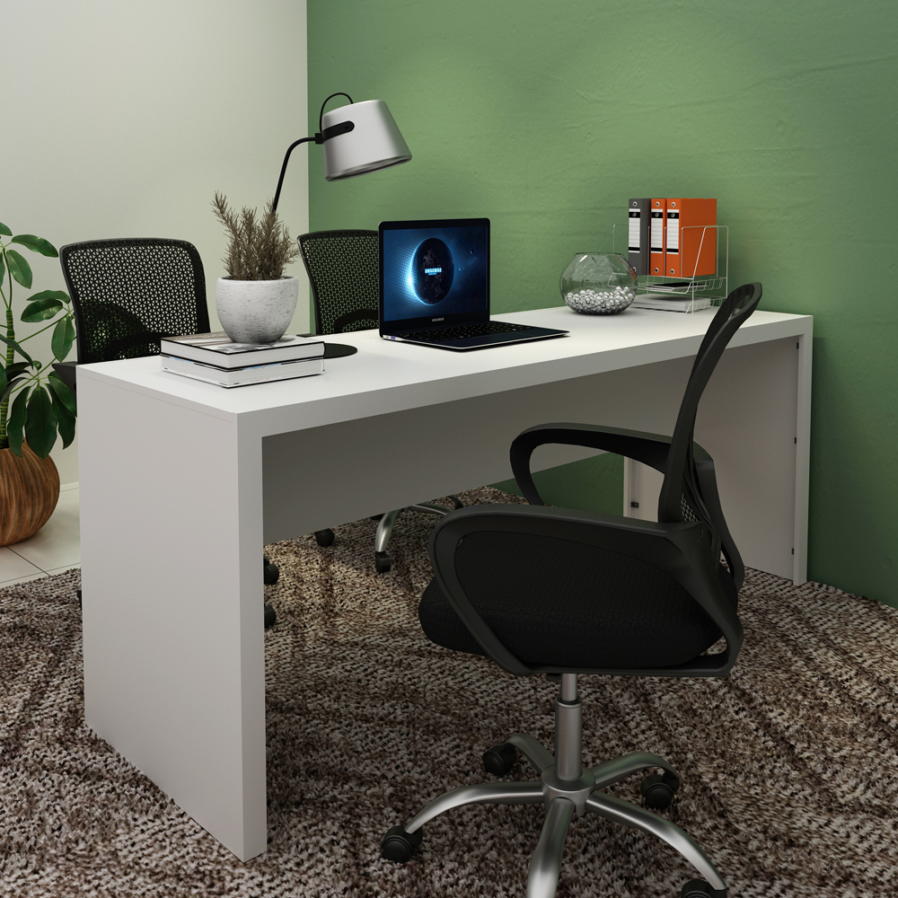 Escrivaninha Mesa Escritorio 180 cm ME4185 Branco Tecno Mobili