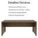 Escrivaninha Mesa Escritorio 180 cm ME4185 Nogal Tecno Mobili