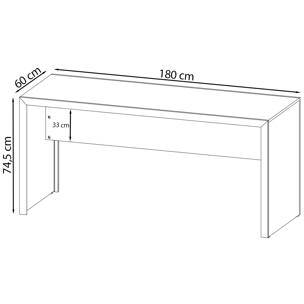 Escrivaninha Mesa Escritorio 180 cm ME4185 Nogal Tecno Mobili
