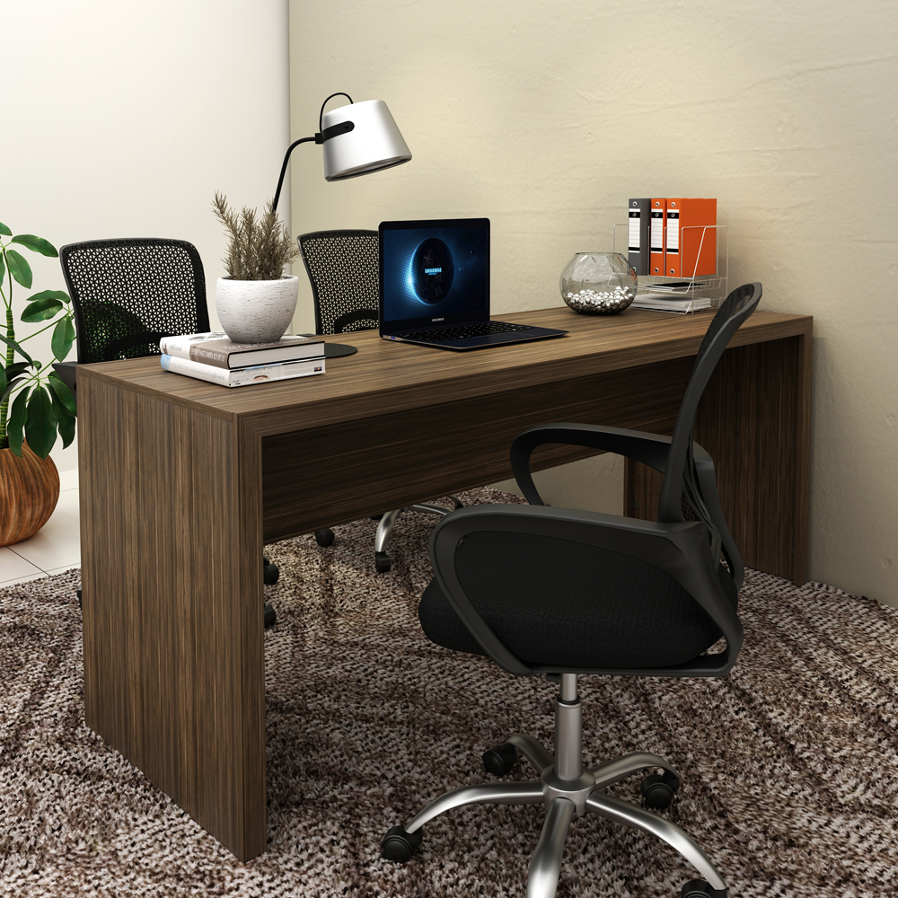 Escrivaninha Mesa Escritorio 180 cm ME4185 Nogal Tecno Mobili