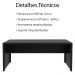 Escrivaninha Mesa Escritorio 180 cm ME4185 Preto Tecno Mobili