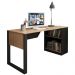 Escrivaninha Mesa Escritorio 2 Prateleiras ME4182 Amendoa Preto Tecno Mobili