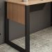 Escrivaninha Mesa Escritorio 2 Prateleiras ME4182 Amendoa Preto Tecno Mobili