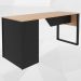 Escrivaninha Mesa Escritorio 2 Prateleiras ME4182 Amendoa Preto Tecno Mobili