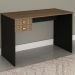 Escrivaninha Mesa Escritorio 2 gavetas ME4165 Nogal Preto Tecno Mobili