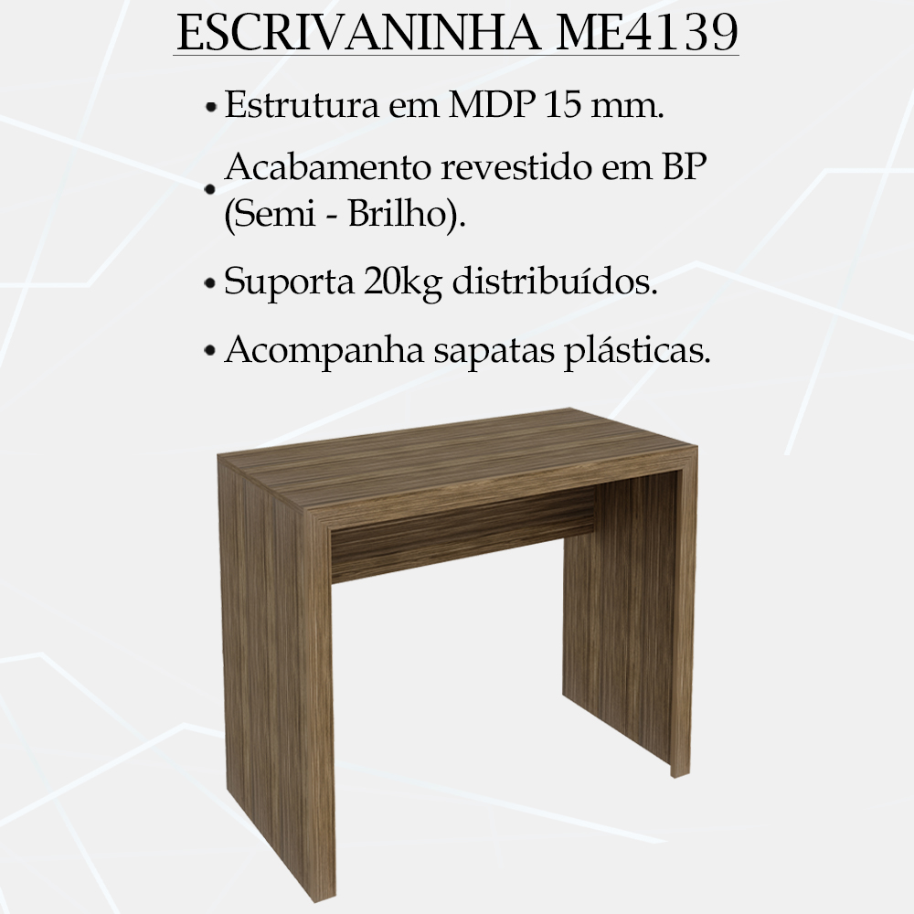 Escrivaninha Mesa Escritorio ME4139 Nogal Tecno Mobili