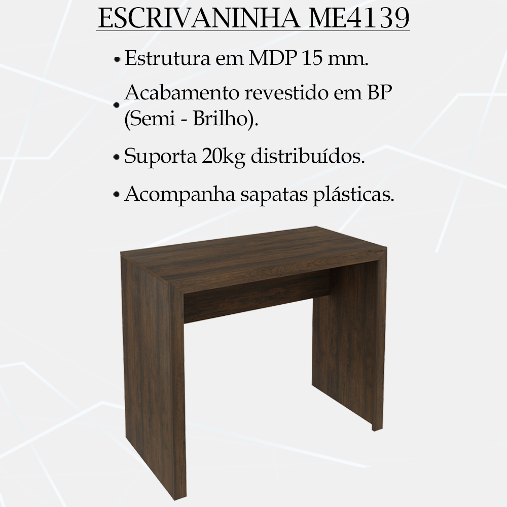 Escrivaninha Mesa Escritorio ME4139 Rustico Tecno Mobili