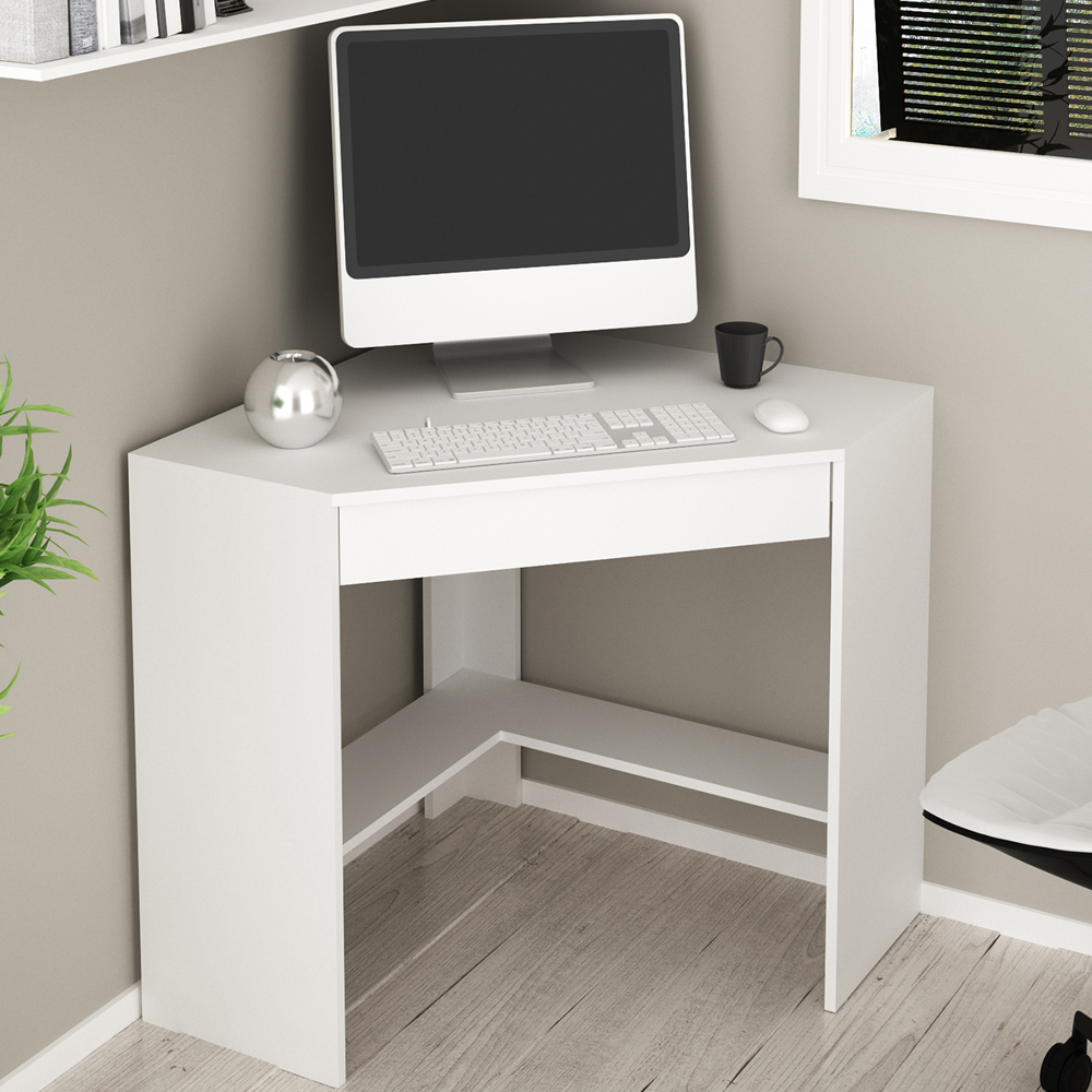 Escrivaninha Mesa Escritorio de Canto 76,5 cm ME4169 Branco Tecno Mobili