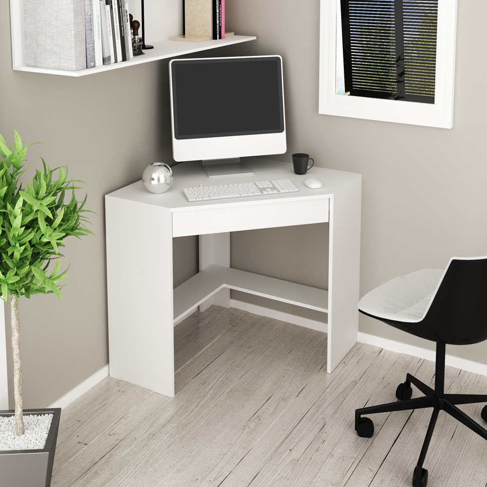 Escrivaninha Mesa Escritorio de Canto 76,5 cm ME4169 Branco Tecno Mobili
