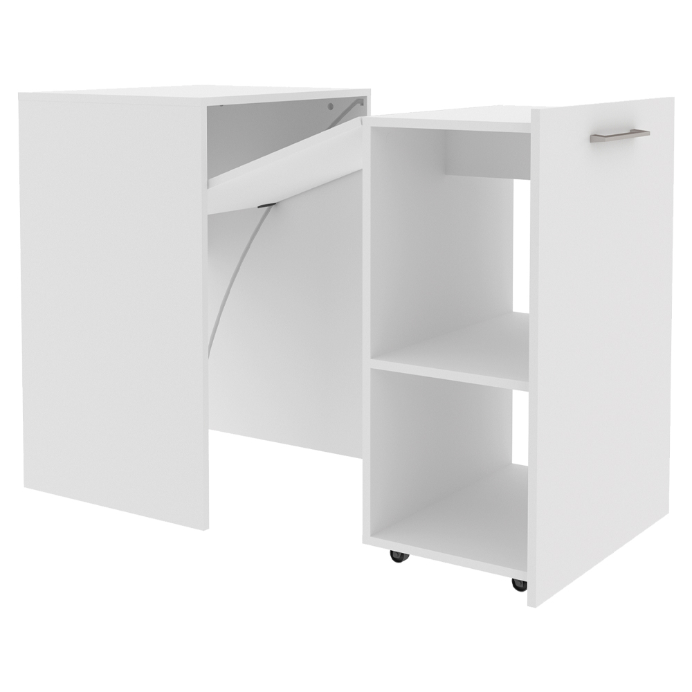 Escrivaninha Multiuso Retratil 2 nicho ME4170 Branco Tecno Mobili
