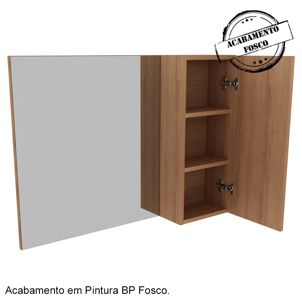 Espelheira Para Banheiro 1 Porta BN3602 Amendoa Tecno Mobili