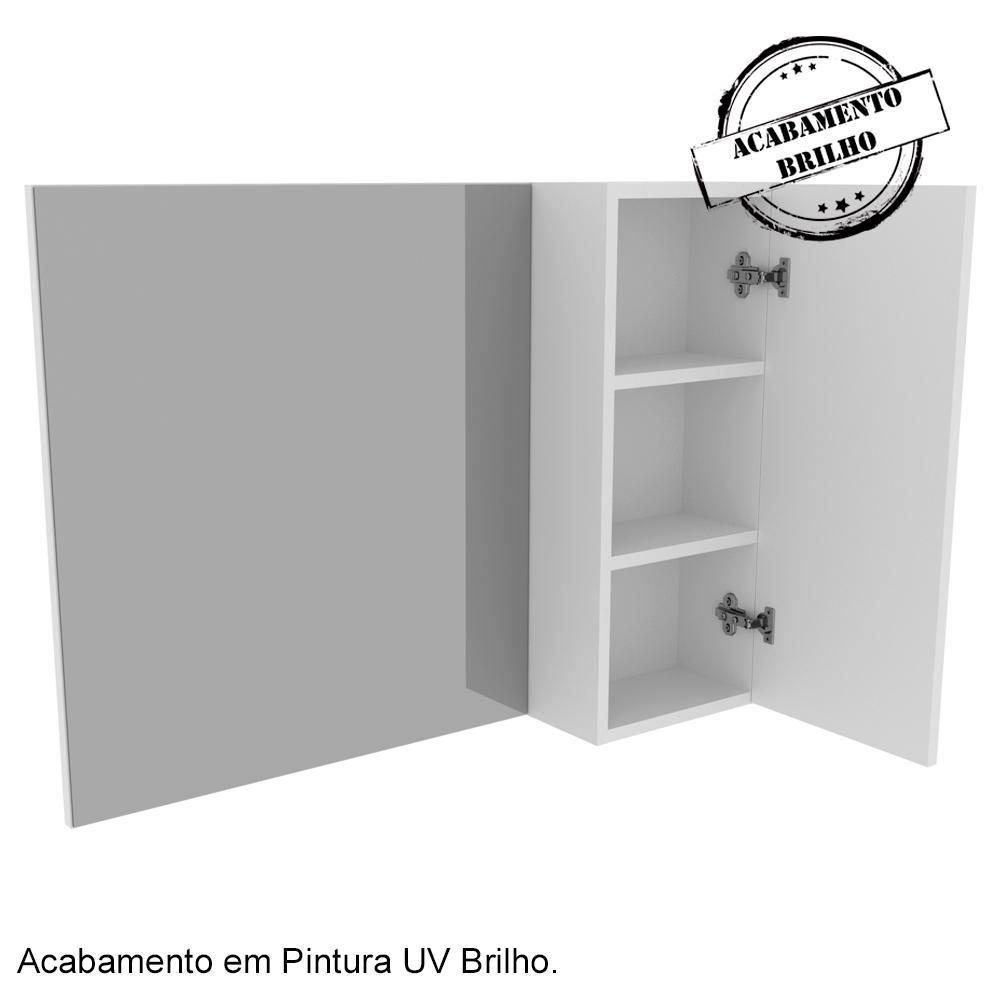 Espelheira Para Banheiro 1 Porta BN3602 Branco Tecno Mobili